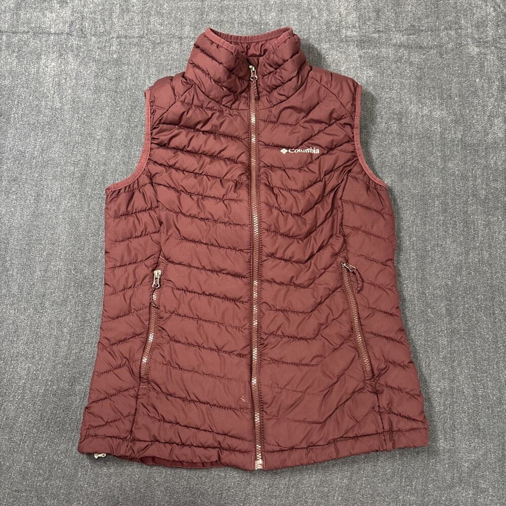 Columbia Omni-Heat Quilted Puffer Vest Women's Medium Burgundy Lightweight